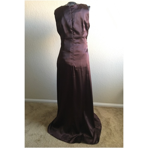 Long Brown Dress with Stud Details - Picture 3 of 5